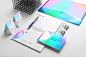 高端绚丽渐变品牌设计VI样机智能贴图psd样机lucid-branding-mockup-vol-1
