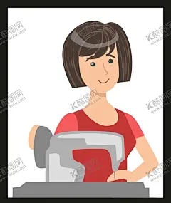 裁缝师 【酷图网】刷牙女孩女人,手绘女孩,卡通女孩,女孩,动画女孩