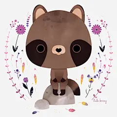 手绘小浣熊背景图高清素材 创意插画设计 卡通贺卡封面 手绘插画 免抠png 设计图片 免费下载