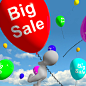 销售气球展示宣传和减少在线