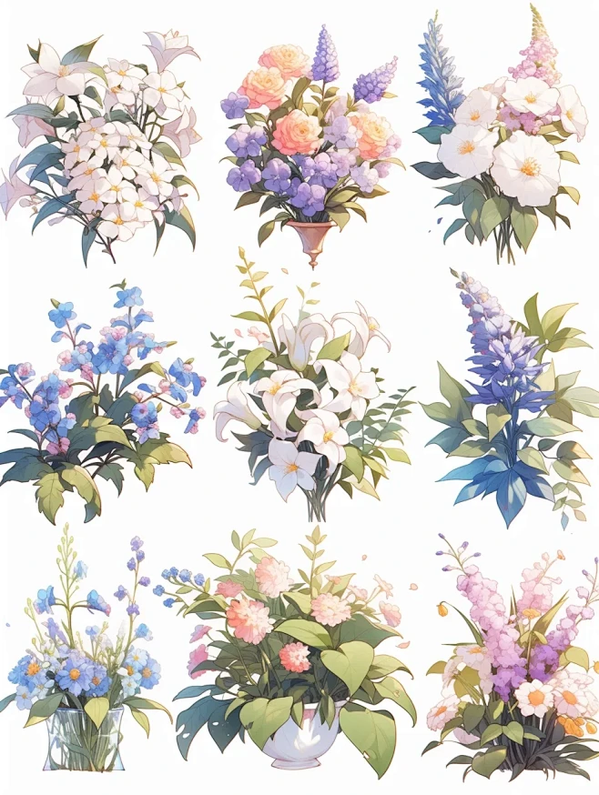 植物花卉｜电子手帐贴纸插画设计素材｜第一...