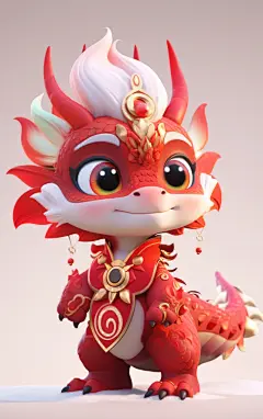 3d卡通龙宝宝素材图AI图龙年素材图
