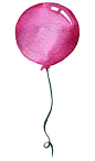 气球【点击下载PNG大图】Happy Birthday Party 水彩手绘生日派对元素插画素材合集包