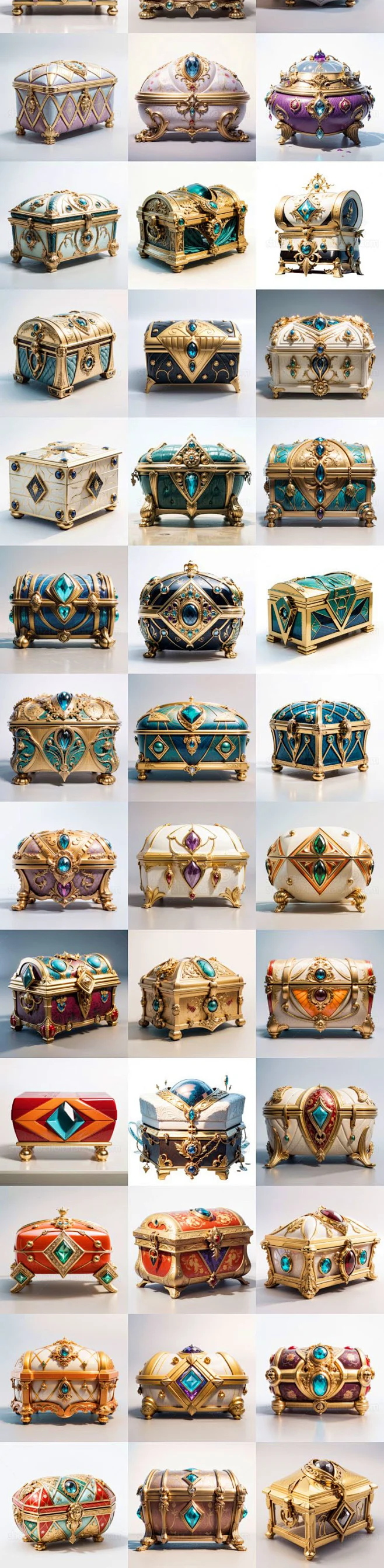 游戏宝箱设定素材 精美宝箱插画参考临摹图 手游UI美术设计资源-淘宝网-花瓣网