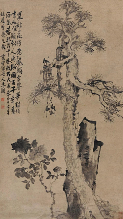 雪小石采集到国画---松树、树