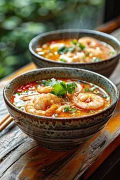 正宗泰式菜美味虾仁汤面