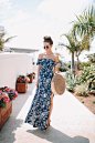 dress bag long dress off the shoulder off the shoulder dress round bag sunglasses