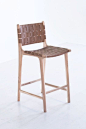 Woven Leather Strap Bar/Counter Stool - SaffronAndPoe.com