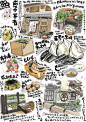 分享一组来自 日本画家的手绘美食插画  by  山崎达郎  #创意# #插画# #食谱# #手绘食谱# #手绘# ​​​​