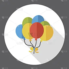 生日气球扁平图标