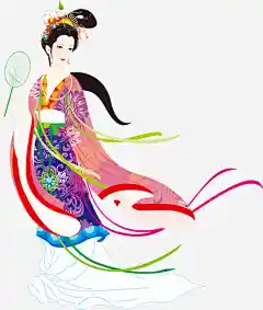 拿着扇子的仙女动漫人物