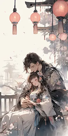 ai插画，古风
