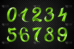 荧光色,绿色,数字,缎带,数字9,数字7,清新,字母,庆祝,布置