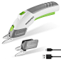 WORKPRO Cordless Electric Scissors with 2 Blades, 4V Rechargeable Powerful Shears Cutting Tool for Fabric, Leather, Carpet, Cardboard, Electric Cardboard Box Cutter with Storage Case - Amazon.com