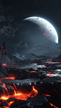 花瓣素材_风光系列实景合成-火山展台通用背景素材_193572224