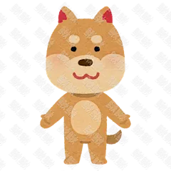 秋田犬日本柴犬正面站立的小狗狗手绘卡通插画手绘png儿童插画免扣素材1