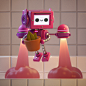 3D ILLUSTRATION  characterdesign robot 2D Character 3dcharacter 3dmodel garden colorful