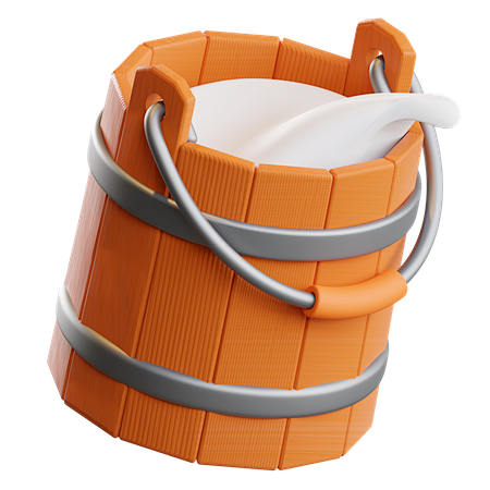 Milk Bucket 3D Illus...