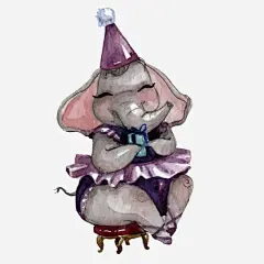 生日大象高清素材 可爱大象 手绘 礼物 象宝宝 免抠png 设计图片 免费下载