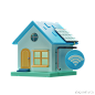 智能家庭技术安全数字3D图标 smart home technology security digital icon