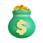 Money Bag 3D Illustration