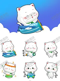 喵喵表情包 【酷图网】水瓶,猫,鱼,可爱,蓝,粉,10,表情包,嘿嘿,吃,摸鱼,欧耶,欸嘿,无语