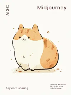 咒语分享✨猫咪涂鸦简笔画扁平风AIGC - 小红书