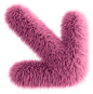 Pink 3D Fluffy Symbol Arrow Right Bottom