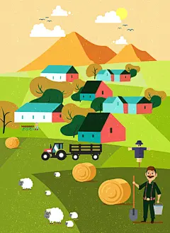 矢量手绘农场元素