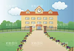 矢量学校教学楼  - 源文件下载【酷图网】学校,矢量学校,教学楼,矢量教学楼,手绘教学楼,小学教室,小学风景,楼栋,矢量楼栋,建筑,矢量建筑,郊外风景,郊外庄园,