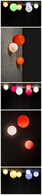 悬浮的缤纷气球灯。
