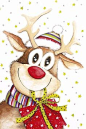 圣诞快乐~    一群麋鹿与圣诞老人的故事  祝你们圣诞快乐  收到多多圣诞礼物！
手绘 圣诞 素材 插画 
 #麋鹿# #插画# #圣诞快乐# #素材#