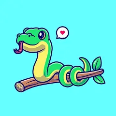 树枝蛇卡通插画矢量图设计素材