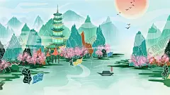 国潮背景 【酷图网】国潮,国潮背景,中国风,中国风背景,国潮山水背景,国潮山水,山水背景,手绘山水背景,云雾缭绕,山雾,云雾,山水画背景墙,国潮包装,包装插画,包装盒背景,山水,意境山水,群山,山雾缭绕,中式国潮山水,中国风国潮,