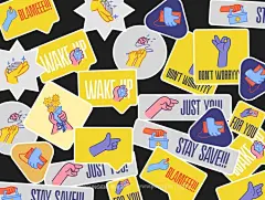 160趣味可爱卡通手指手势动作手语表情包插图插画ai矢量设计素材下载_颜格视觉