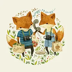 #艺术下午茶# 森林里的小童话。来自美国插画师Teagan White的温暖手绘。