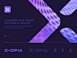 X-Opia Logo and Brand Identity Concept brandbook crossroad app icon galaxy space negative space grid exhibition advertising cross arrow star gradient lettering typography logo icon pattern branding