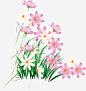 手绘花卉高清素材 AI 卡通 手绘 粉色 线条 绿色 绿草 花卉 花朵 花草 鲜花 免抠png 设计图片 免费下载