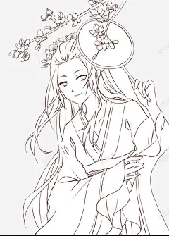 拿扇子的美少女 创意素材