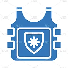 警察，防弹背心蓝色图标