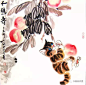 又一组可爱的小猫咪（国画）刘文嫡 猫