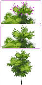 一些关于草丛树叶植物的绘制画法，麻竹练起来！ ​​​​