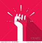 拳头举手平面矢量图标符号,苏联,激进,爱国自由贴纸,团结,起义,宣传、军事、色斑,徽章上孤立的红色,现代标志插图设计符号,标记-人物,符号/标志-海洛创意(HelloRF)-Shutterstock中国独家合作伙伴-正版素材在线交易平台-站酷旗下品牌