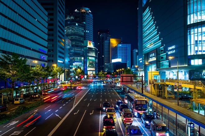 日本大阪迷人夜色城市风景图片
