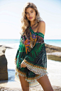 FOXFIRE KAFTAN - Green Multi - SHOP NEW