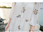mimius2016夏季新款波西米亚沙滩度假雪纺刺绣宽松连衣裙女M5705-淘宝网