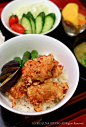 Karaage (Japanese Fried Chicken) over Rice 唐揚げ丼