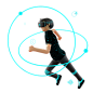 在元节 3D 插图中运行的人