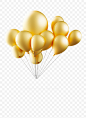 金色气球 气球 漂浮元素 设计元素 生日快乐 生日 氛围 圣诞节 元旦节 