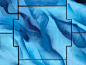 Blue abstract pattern painted on a wall
